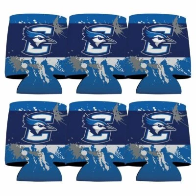 Creighton University Can Cooler - Set of 6 - Paint Splatter Design - FREE SHIPPI - Image 1 of 2