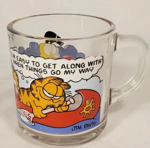 McDonalds Garfield & Odie Glas Kaffeetasse Becher/Kanu-1978 - Bild 1 von 5