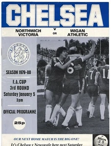 CHELSEA v WIGAN ATHLETIC 5th JANUARY 1980. (FREE POST INSIDE THE UK). - Picture 1 of 1