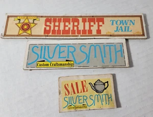 Lincoln Logs Lot 3 Vintage Roof Signs Double Sided - Picture 1 of 2
