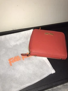 Auténtica Cartera Folli Follie Cuero Rayas Doble Plegable Roja Blanca - Imagen 1 de 7