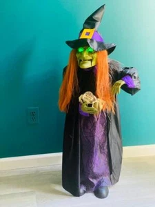 PAC Halloween Animated Witch with Frog Animated Greeter - Picture 1 of 7