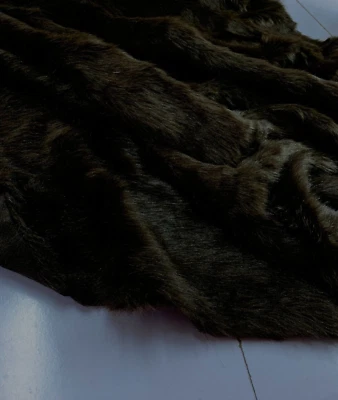 100cm X 160cm - Faux Fur Fabric Remnants. DARK CHOCOLATE - #FF04 - Image 1 of 4