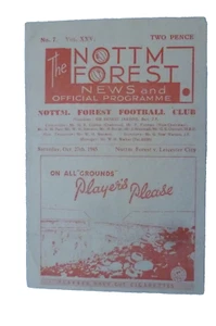 1945 Nottingham Forest gegen Leicester City 27. Oktober Fußballprogramm - Bild 1 von 11