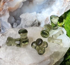 PAAR Rauch Murano Glas Plugs Tunnel Ohrring Messgerät Piercing Körper Piercing Schmuck - Bild 1 von 5