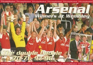 1998 FA CUP FINAL - EVENING STANDARD POSTER - ARSENAL TEAM WITH CUP (A3 SIZE) - Picture 1 of 1