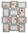 Multi Aperture Photo Picture Frame Collage Holds 12 6''X4'' Photos Brushed Grey