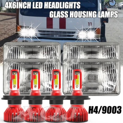 4PCS For Isuzu NQR NPR NPR-HD 4x6'' LED Headlights Hi/Lo Beam DRL Headlamp Bulbs — 第 1/4 张图片