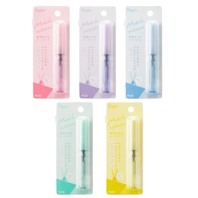 Pasty PLUS Portable Mini Scissors Mobile Travel Kit Pastel Safe Pen Shape Clear - Bild 1 von 4