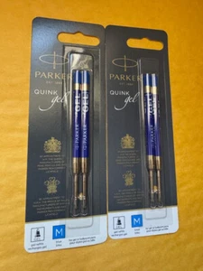 NEU 4 Parker Quink Gel-Nachfüllpackungen, BLAUE Tinte, mittlere Spitze VERSIEGELT PK 2 - Bild 1 von 1