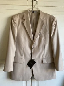 Vinci Couture Suit Coat Blazer Mens Size 44R  Tan Beige Two Button NEW - Picture 1 of 6