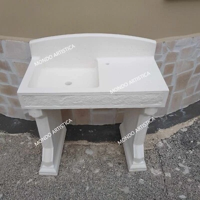 LAVELLO LAVANDINO LAVABO PILOZZO PER CUCINA DA ESTERNO GIARDINO IN CEMENTO MARMO - Immagine 1 di 4