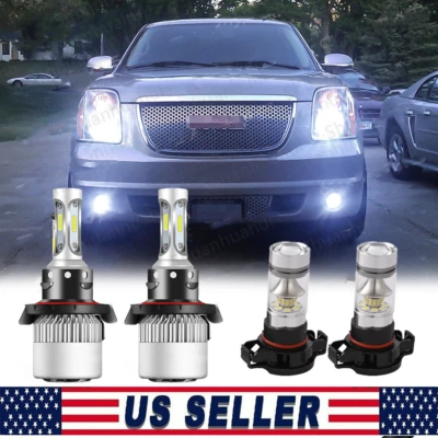 Kit de faros LED de haz alto/bajo COB para GMC Yukon 2007-2014 4x bombillas Foto 1 de 4