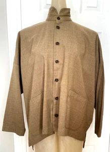 Blusa camisa de lana y cachemira Eskandar talla 0 dobladillo bajo alto YY590 - Imagen 1 de 7