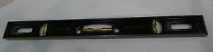 Antique Stanley Cast Iron W'Brass Vials & Covers 24" Level USA Made! SHARP LOOK - Picture 1 of 8