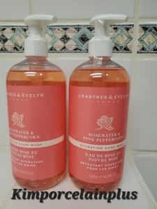 2 x Crabtree & Evelyn Rosenwasser & PINK Pfefferkörner HANDWÄSCHE Jumbo GRÖSSE Kostenloser Versand - Bild 1 von 2