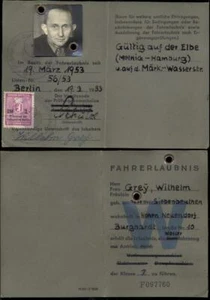 Germany GDR DDR boating licence police revenue Volkspolizei Berlin 1953 fiscal - Picture 1 of 3