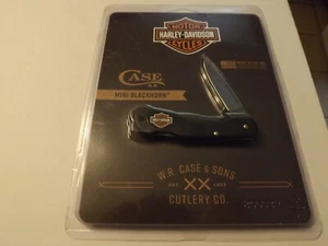 Case XX  Harley-Davidson Black Mini Blackhorn LT 1059L  Stainless Pocket Knife - Picture 1 of 3