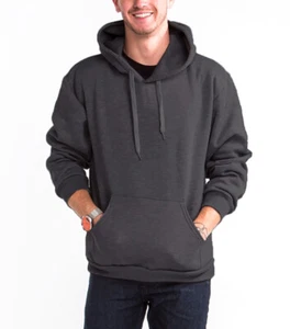 Mens Heavyweight Pullover Hoodie Jacket Unisex Fleece Plain Hooded Sweatshirt - Picture 1 of 37
