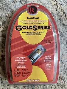 RadioShack Gold Series Coax Cable 6 ft 24k gold plated NEW FACTORY SEALED - Picture 1 of 2