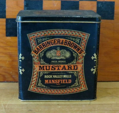 Barringer & Browns Mustard Tin Vintage Rock Valley Mills England Mansfield - Image 1 of 4