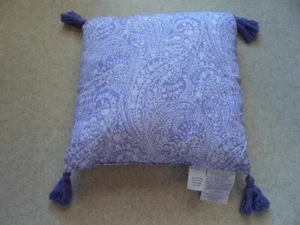 Envogue Kids Girls Throw Pillow Tassels Paisley Light Lavender 16" x 16" NWOT - Picture 1 of 7