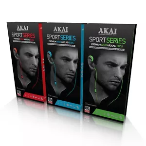 Akai 3 Pairs Mens Ergonomic Design Sports Earphones Built In Microphone Headset - Picture 1 of 8