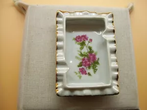 Posacenere vintage Norleans porcellana piccolo rettangolo decorativo floreale Corea - Foto 1 di 6