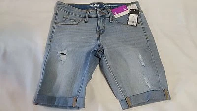 Nuevas Bermudas Para Mujer Mossimo Tiro Medio Azul Lago Denim Talla 00 Entrepierna 9" Foto 1 de 2