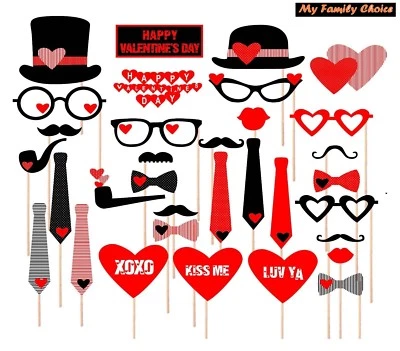 Valentines Day Decorations Photo Booth Props,Attached, NO DIY REQUIRED - Image 1 of 4