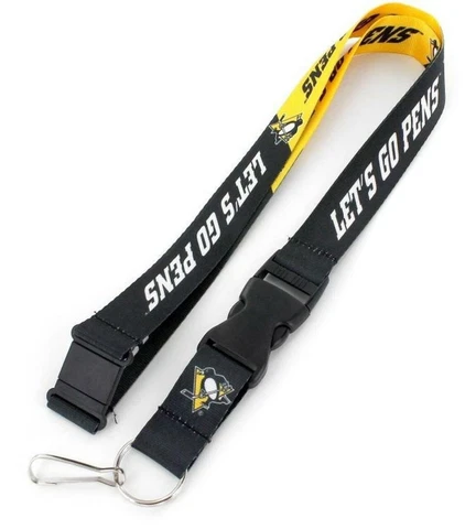 Pittsburgh Penguins Breakaway Lanyard Slogan Design [NEW] NHL Key Chain ID Cover