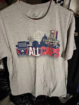 Nueva Camiseta NHL Washington Capitals Stanley Cup Champions Juvenil Lg Gris Foto 1 de 4