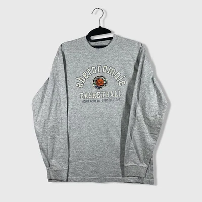 Vintage Abercrombie & Fitch L/s T Shirt Youth XL Grey Basketball Sporty Retro - Image 1 of 4