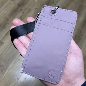 Athleta Coffee Run Wallet 2.0 ~ Damask Mauve Pink Water Resistant Card Zip Pouch - Picture 1 of 3
