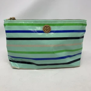 TORY BURCH Borsa trucco cosmetico nuova con etichetta verde menta bianco - Foto 1 di 8