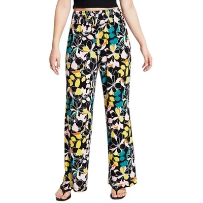 Bar III Floral-Print Wide-Leg Pants Size XS Elastic Waist Pull On Tropical Pant - Image 1 of 4