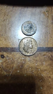 Argentinien und USA Liberty Heads 5D & 2 1/2D Fantasy Medaille - Bild 1 von 7