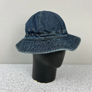 RRL Ralph Lauren Selvedge Denim Bucket Hat Navy Military Style - Picture 1 of 7