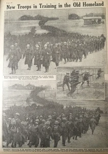 Antique WWI Print 1917 – Troops in Training & Bavarian Battery – War Photo - Picture 1 of 8