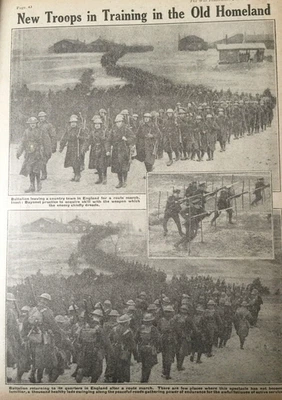 Impresión Primera Guerra Mundial 1917 - Entrenamiento de tropas y batería bávara - Ilustración de guerra antigua Foto 1 de 4