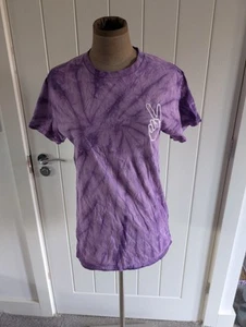 Lila Batik T-Shirt Größe Small Peace Be The Voice Summer Vibes - Bild 1 von 4