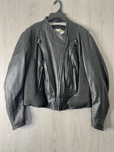 HARLEY DAVIDSON FXRG Damen Schwarz Leder Motorrad Biker Jacke, Gr: XLarge - Bild 1 von 7