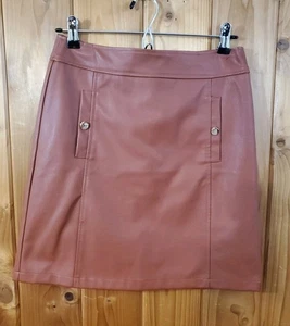 Loft Women's Vegan Faux Leather Brown Mini Skirt Size 2  - Picture 1 of 9