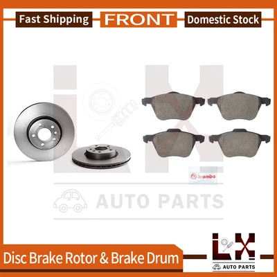 Rotor e pastilha de freio dianteiro Brembo 6 compatível com 2001-2003 Volkswagen EuroVan - Imagem 1 de 4