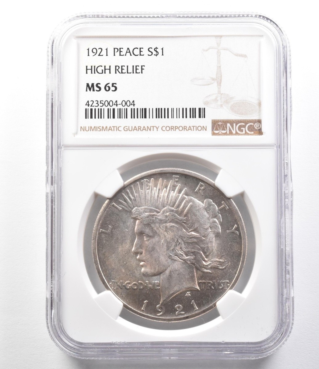 市場】1921年 ピースシルバードル高浮き彫り MS65 NGC *0387：コインと