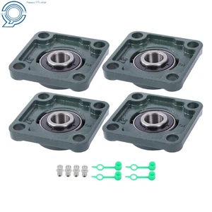 4 Pcs UCF204-12 Pillow Block Bearing Self-Aligning 4-Bolt Solid Base 3/4" Bore - Picture 1 of 17