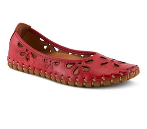 Ballerina slip on Spring Step Rayely floreale taglio laser rosso piatto donna taglia 42/11 - Foto 1 di 12