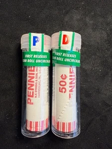 2009 P & D 2 ROLL 1c SET LINCOLN LOG CABIN FIRST RELEASE ROLLS UNOPENED 3134 - Picture 1 of 4