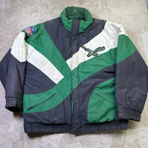 VTG 90s Philadelphia Eagles Apex One Jacket Sz Lg LIMITED EDITION Rare FADED - Picture 1 of 17