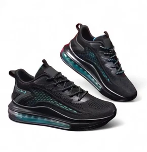 NEU - MODISCHE SCHWARZ-GRÜNE ANTIRUTSCH-LAUFSCHUHE MIT GUMMISOHLE DAMEN - GRÖSSE 8 - Bild 1 von 6